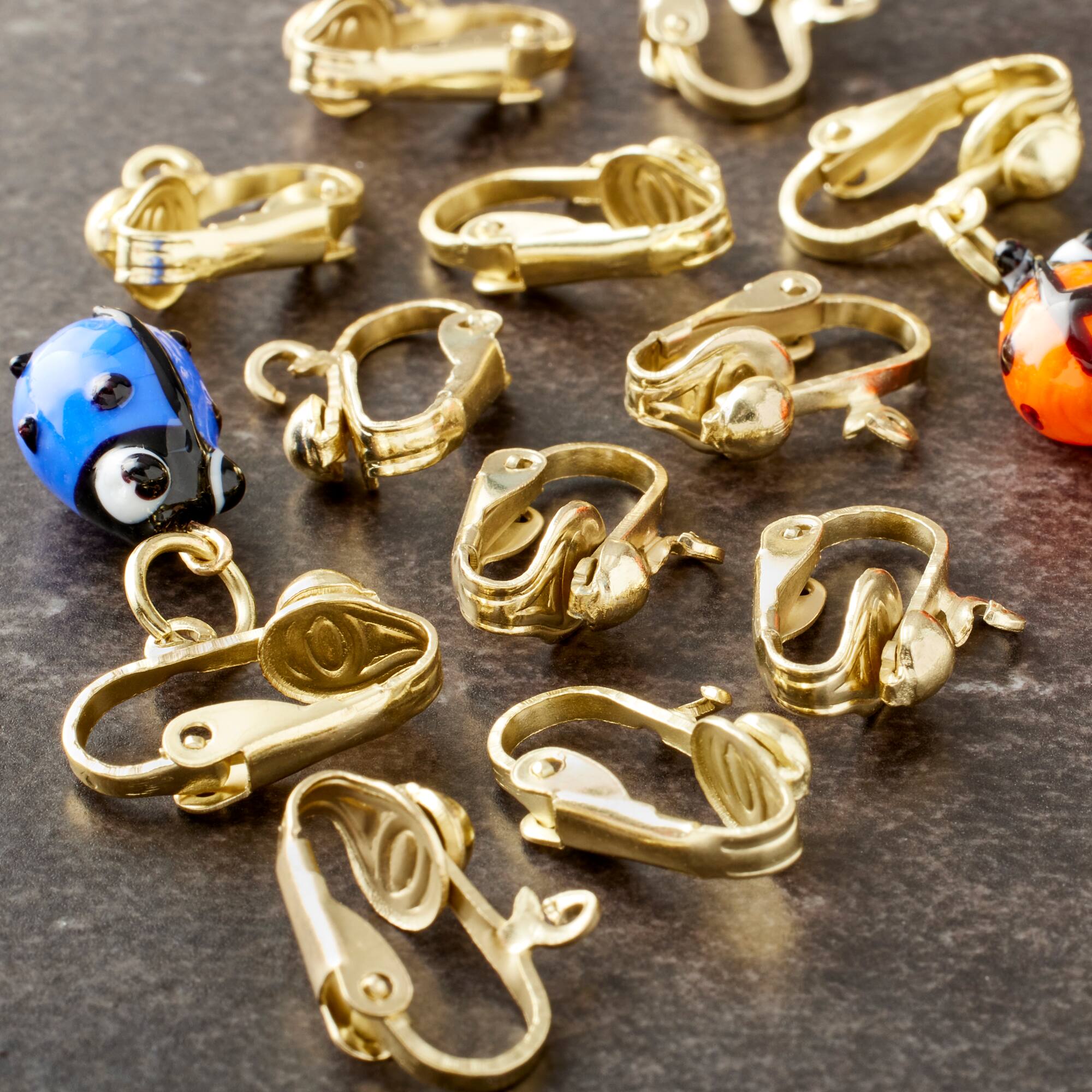 12 Packs: 26 ct. (312 total) Gold Clip-On Earrings with Loop by Bead Landing™